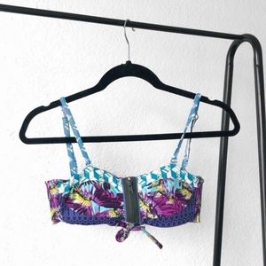 Maaji Purple Printed Bikini Zipper Top